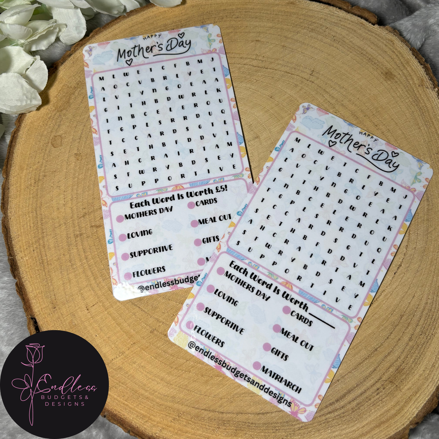 Mother's Day and Father's Day Wordsearch Savings Challenge