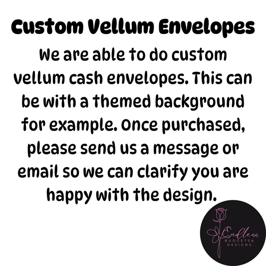 Custom Vellum Cash Envelopes